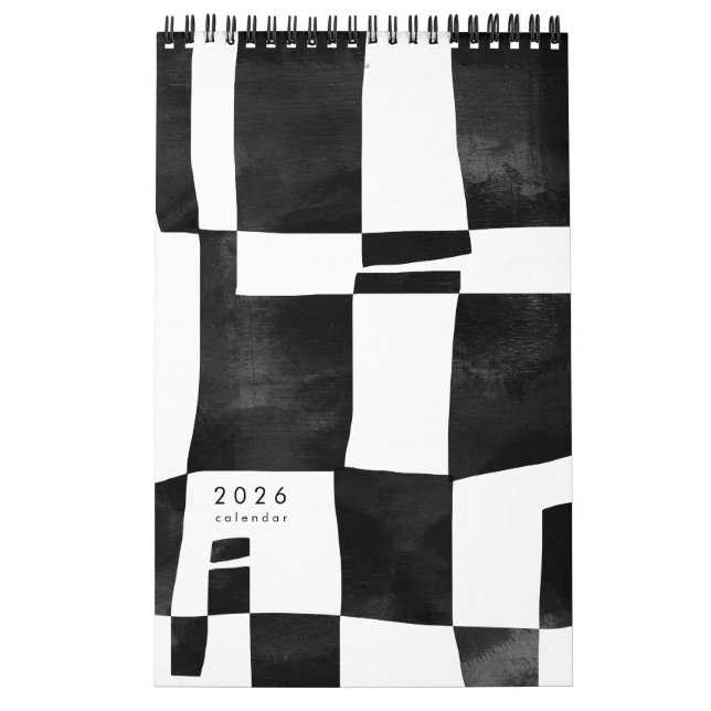 Abstrakter Schwarz-Weiß-Kunstkalender Kalender (Titelbild)