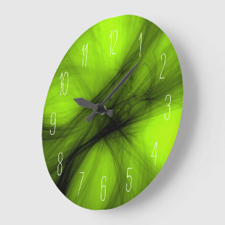 Abstrakter schwarzer Rauch - grüne grüne Uhr