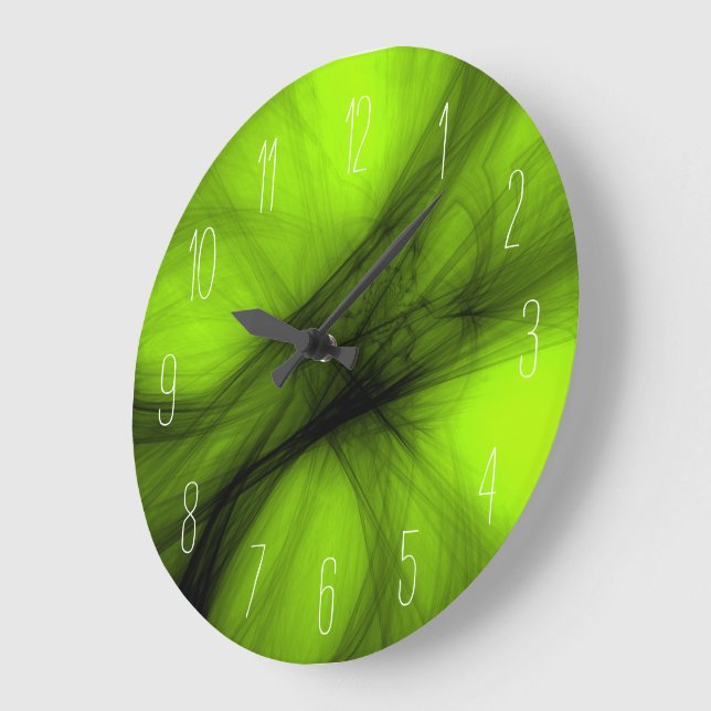 Abstrakter schwarzer Rauch - grüne grüne Uhr (Winkel)