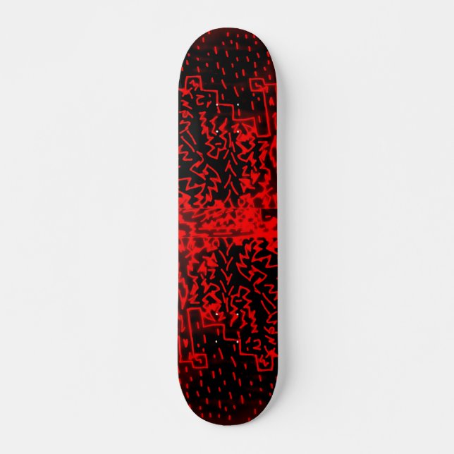 Abstrakter schwarzer/roter Entwurf #2 Skateboard (Vorne)