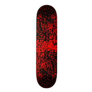 Abstrakter schwarzer/roter Entwurf #2 Skateboard