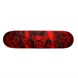 Abstrakter schwarzer/roter "Pitbull" Skateboard