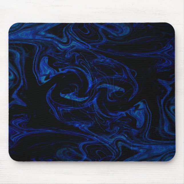 Abstrakter, schwarzer Swirl, Cool Mousepad (Vorne)