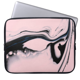 ABSTRAKTER, SCHWARZPINKPINK AUF PASTEL HINTERGRUND LAPTOPSCHUTZHÜLLE