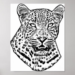 Abstrakter Snow Leopard Urgestein Art Poster