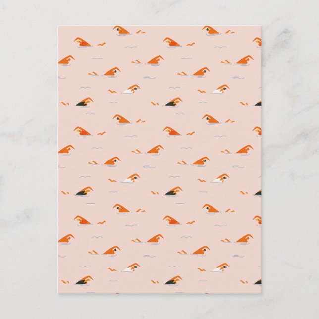 Abstrakter Sommerpool Ankündigungspostkarte (Vorderseite)