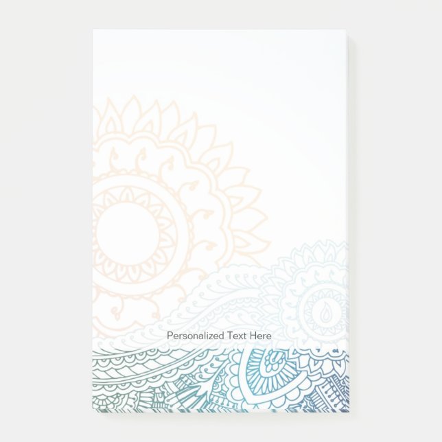 Abstrakter Sonnenaufgang des ausführlichen Post-it Klebezettel (Vorderseite)