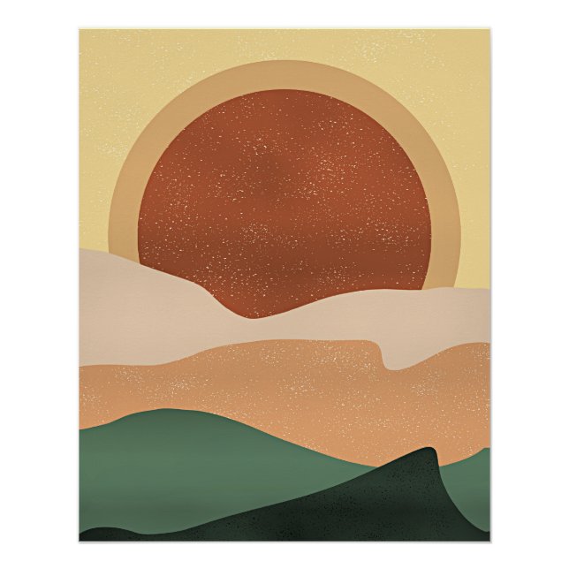 Abstrakter Sonnenaufgang, Minimalismus, Poster (Vorderseite)