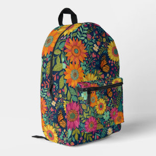 Abstrakter Sonnenblumen-Monarchfalter-Rucksack Bedruckter Rucksack