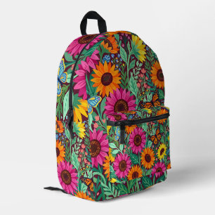 Abstrakter Sonnenblumen-Schmetterlinge-Rucksack Bedruckter Rucksack
