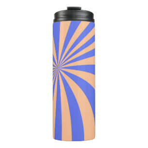 Abstrakter Sonnenbrust-Muster-Hintergrund. blau Thermosbecher