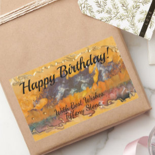 Abstrakter Sonnenuntergang 0612 Rechteckiger Aufkleber