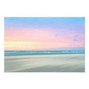 Abstrakter Sonnenuntergang am Strand in Den Haag Fotodruck