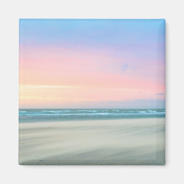 Abstrakter Sonnenuntergang am Strand von Den Haag Magnet (Vorne)