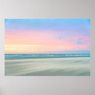 Abstrakter Sonnenuntergang am Strand von Den Haag Poster