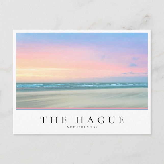Abstrakter Sonnenuntergang am Strand von Den Haag Postkarte (Vorderseite)