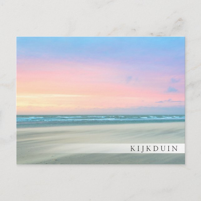 Abstrakter Sonnenuntergang am Strand von Den Haag Postkarte (Vorderseite)