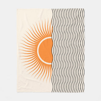 Abstrakter Sonnenuntergang: geometrische boho Deko Fleecedecke