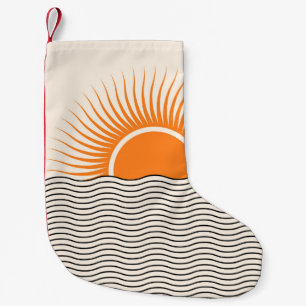 Abstrakter Sonnenuntergang: geometrische boho Deko Kleiner Weihnachtsstrumpf