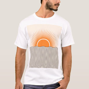 Abstrakter Sonnenuntergang: geometrische boho Deko T-Shirt