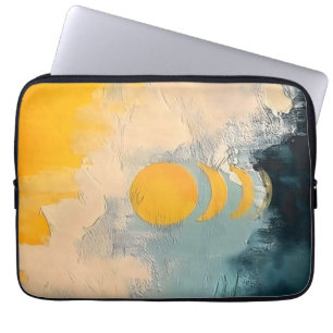 Abstrakter Sonnenuntergang – Goldenes Kalmeer über Laptopschutzhülle