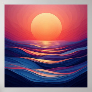 Abstrakter Sonnenuntergangsverlauf Horizonte 🌅 Poster