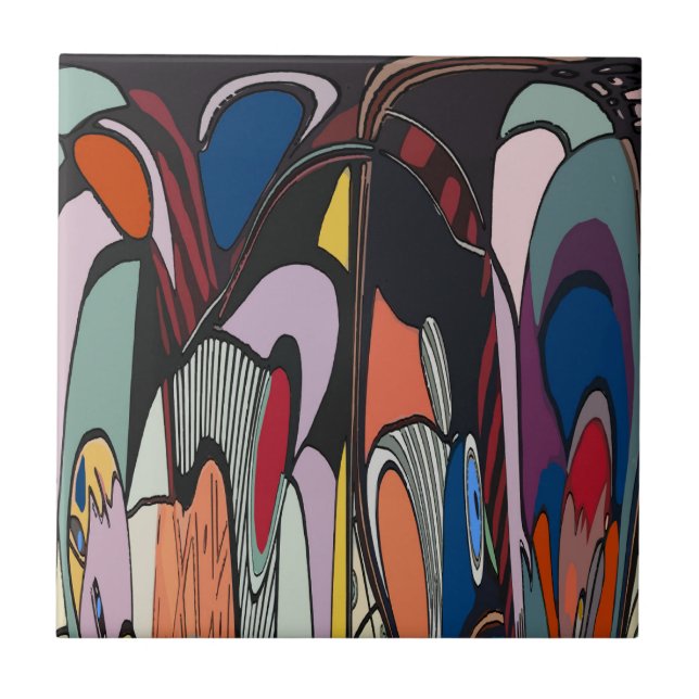 Abstrakter spanischer Stil Fliese (Vorderseite)