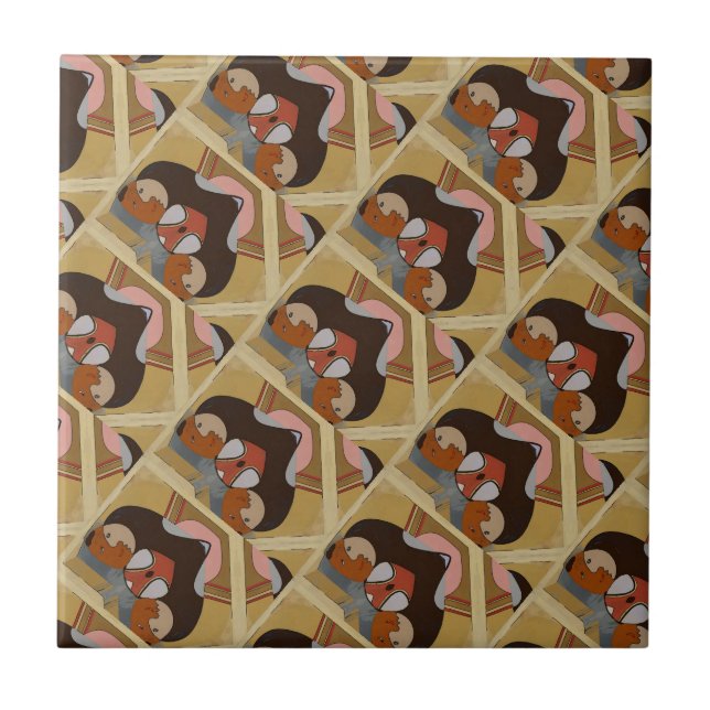 Abstrakter spanischer Stil Fliese (Vorderseite)