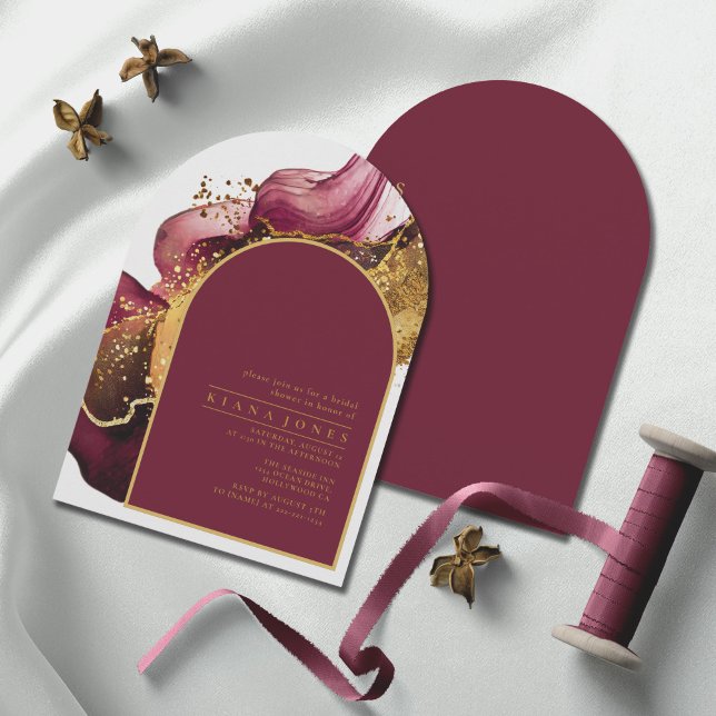 Abstrakter Sparkling Brautparty Red Arch ID1018 Einladung (Von Creator hochgeladen)