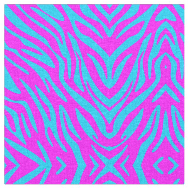 Abstrakter Spaß Rosa und Blauer Zebrastreifen Stoff (Nahaufnahme)