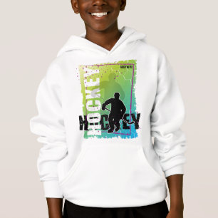 Abstrakter Spieler des Hockey-(Junge) Hoodie