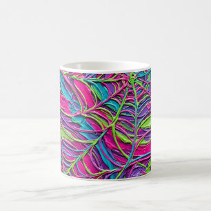Abstrakter Spinnennetz-Spitzen-Neon-Coffee-Mug in  Kaffeetasse