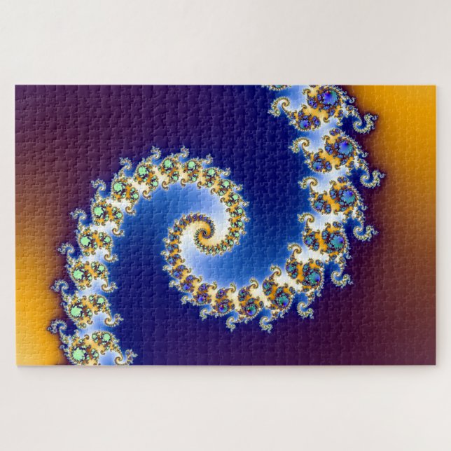 Abstrakter Spiral-Fraktal-Gradient Puzzle (Horizontal)