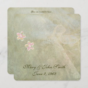 Abstrakter Spitzenplatz Vow Renewal Einladung