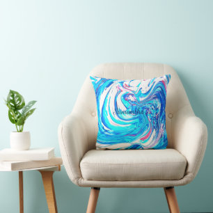 Abstrakter Spritzer Acrylmalerei Swirl Kissen