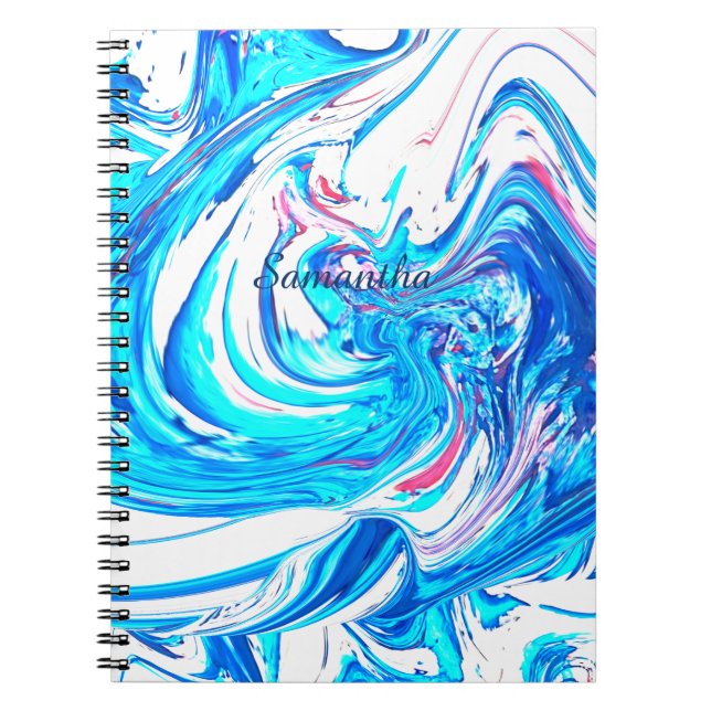 Abstrakter Spritzer  Acrylmalerei Swirl Notizblock (Vorderseite)