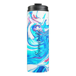 Abstrakter Spritzer  Acrylmalerei Swirl Thermosbecher