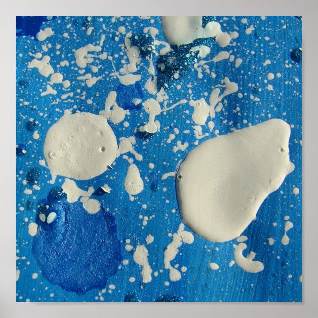 Abstrakter Spritzer Anstrich Quadrat Crop Poster (Vorne)