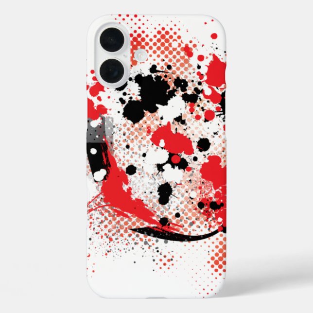 Abstrakter Spritzer in Rot und Schwarz Case-Mate iPhone Hülle (Rückseite)