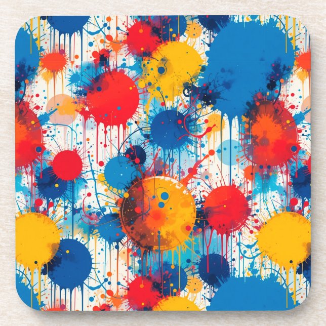 Abstrakter Spritzer Kunst, Dichtung und Musik Getränkeuntersetzer (Vorderseite)