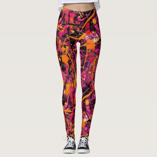 Abstrakter Spritzer Leggings (Vorderseite)