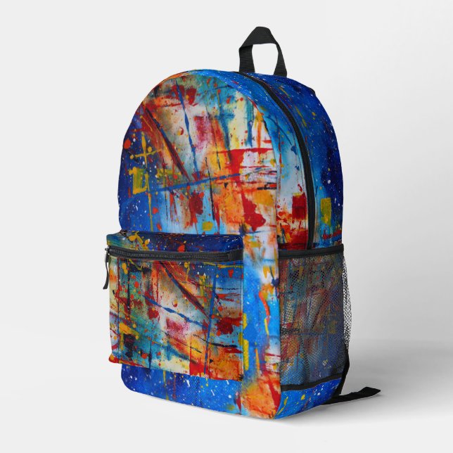 Abstrakter Spritzer Paint Bedruckter Rucksack (Rückseitige Ecke Rechts)