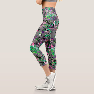Abstrakter Spritzer Pinsel modern im Designstil Capri Leggings