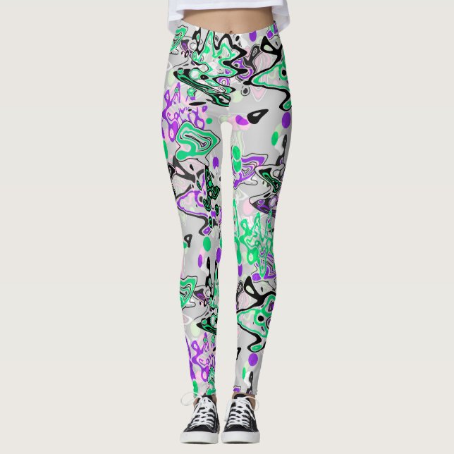 Abstrakter Spritzer Pinsel modern im Designstil Leggings (Vorderseite)