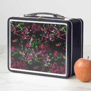 Abstrakter Spritzer Pinsel modern im Designstil Metall Brotdose