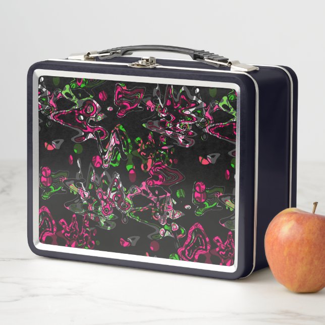 Abstrakter Spritzer Pinsel modern im Designstil Metall Brotdose (Beispiel)