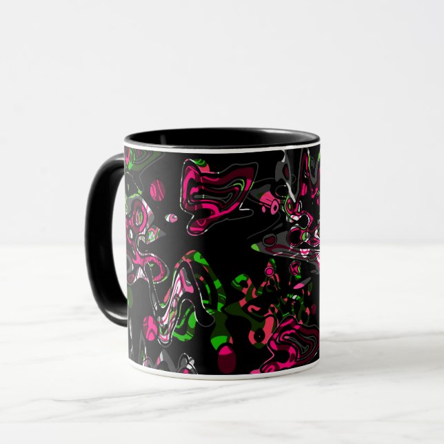 Abstrakter Spritzer Pinsel modern im Designstil Tasse (Vorderseite Links)