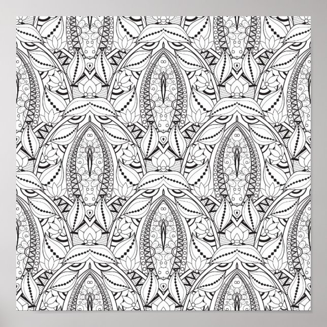 Abstrakter Stammdoodell 2 Poster (Vorne)