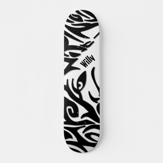 Abstrakter StammWolf mit Namen Skateboard (Vorne)