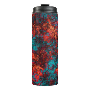 Abstrakter Stein Marmor mit dunkelorangefarbener M Thermosbecher